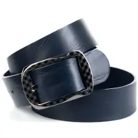 Anthoni Crown Ledergürtel , Damen, Gr. 85, blau, Leder, unifarben, Gürtel Ledergürtel, mit Oberflächennarbung