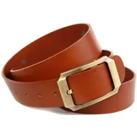 Anthoni Crown Ledergürtel , Damen, Gr. 85, braun (cognac), Leder, unifarben, Gürtel Ledergürtel, mit Schließe in altmessing