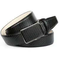Anthoni Crown Ledergürtel , Herren, Gr. 85, schwarz, Leder, gemustert, Gürtel Ledergürtel, im Karbondesign