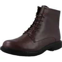 Camper für Damen. K400245-008 Lederstiefeletten Neuman Dunkelbraun (41), Wohnung, 1 bis 3 cm, Schnürsenkel, Lässig