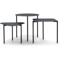 Spinder Beistelltisch DESIGN "Doremi", schwarz (schwarz, schwarz, schwarz), Tische, Beistelltisch, Metall, 3er-Set