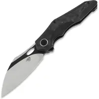 Bestech Nogard - Blackwash + Satin - Black Red Marble CF Taschenmesser, schwarz