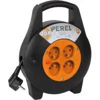 Perel Dexlan 820110, 10 m, Schwarz, 4 AC-Ausgänge, Schwarz