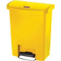 Rubbermaid Tretabfalleimer Slim Jim Step-On, L 425 x B 271 x H 536 mm, 30 l, Kunststoff, gelb
