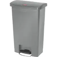 Rubbermaid Tretabfalleimer Slim Jim Step-On, L 457 x B 292 x H 719 mm, 50 l, Kunststoff, grau