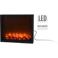 Huismerk Elektrokamin | Kaminfeuer mit LED-Flammeneffekt elektrisch schwarzes Metallgehäuse 41x25 cm