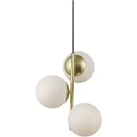 Nordlux Pendelleuchte Lilly 3-flammiges Gold mit weißer Kugel