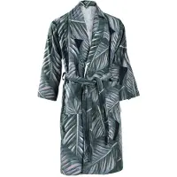 Kenda Sand Bademantel "Tropical 125" Gr. XL, grün (schwarz, grün), XL, N-Gr, Baumwolle, Hausmäntel, Bademantel, bequem, Wohlfühlqualität, mit Gürtel