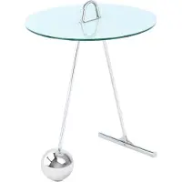 Hearthome & Living | Beistelltisch Pendulum Silberfarben Glas 46x46x60 cm | NADUVI