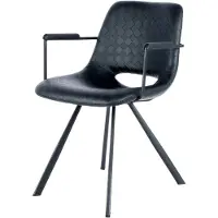 Kayoom Stuhl "Josephine 625 2er-Set, pflegeleicht", schwarz, B:57,5cm H:77cm T:57cm, Sitzbezug: Polyester Leinen / Gestell: Metall, pulverbeschichtet, Stühle, Stuhl, pflegeleicht