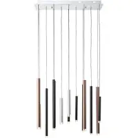 Brilliant Pendelleuchte, 14-flammig Cembalo braun IP20 60 Watt dimmbar LED integriert