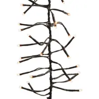 Lumineo Kaemingk Cluster LED-Lichterkette klassisch warm – 1128 LEDs, 10,5 m, außen, Schwarz