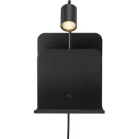 Nordlux Design Wandlampe Roomi, schwarz, für Schlafzimmer, Metall, Modern, Wandleuchte, Wandlampe Innen
