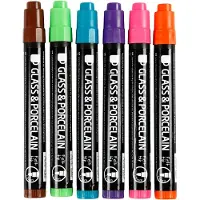 Creativ Company Glas- und Porzellan Stifte Set 6 Farben extra Dekoration