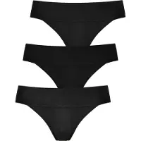 LASCANA String , Damen, Gr. 48/50, 3 Stk., schwarz, Obermaterial: 94% Modal (TENCEL), 6% Elasthan, unifarben, Unterhosen String, mit besonders komfortablem Bündchen