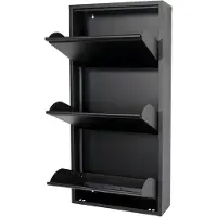 Spinder Schuhschrank DESIGN "Billi Schuhklapper", schwarz, B:50cm H:103cm T:15cm, Metall, Schränke, Schuhschrank, Metall, Breite 40 cm, Höhe 103 cm, 3 Klappen