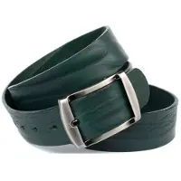 Anthoni Crown Ledergürtel , Herren, Gr. 85, grün (dunkelgrün), Leder, unifarben, Gürtel Ledergürtel, Vollledergürtel in dunkelgrün
