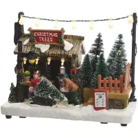 Lumineo LED Weihnachtsbaumverkauf Szene 10,5 x 14 cm bunt