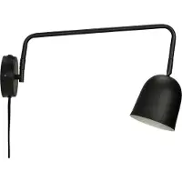 Dyberg Larsen Wandlampe Manchester, schwarz, Ausladung 45 cm