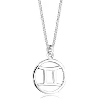 Elli Silberkette "Halskette Zwilling Sternezeichen 925 Sterling Silber" Gr. 45, silber, Halsketten, Damen, mit Stein, Silber 925 (Sterlingsilber), Silberkette
