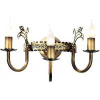 Jupiter Wandleuchte KORONA Schloss-Stil 3-flammig Messing Altgold E14 Stahl Metal