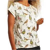 DEDICATED - Women's T-Shirt Visby Autumn Birds - T-Shirt Gr L weiß