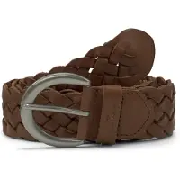 Tom Tailor Flechtgürtel "TTLISA", Damen, Gr. 95, braun (cognac, hellbraun), Rindsleder, unifarben, Gürtel Flechtgürtel, 4 cm breiter Damengürtel, Flechtledergürtel, modisches Must-Have