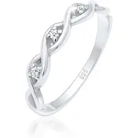 Elli Ringe - Ring DIAMONDS Ring Knoten Unendlich Diamant ( - Gr. 56 MM - in Silber - für Damen