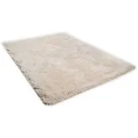 Theko Hochflor-Teppich "Flokato" Gr. 1, beige, B:60cm H:60mm L:90cm, Kunstfaser, Teppiche, Hochflor-Teppich, Uni Farben, handgetuftet, flauschig weich, Wohnzimmer