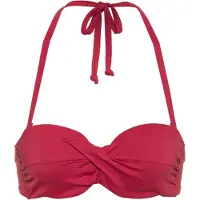s.Oliver Bügel-Bandeau-Bikini-Top "Rome", Damen, Gr. 42, Cup E, rot (rostrot), Polyamid, unifarben, Bikini-Oberteile Bügel-Bandeau-Bikini-Top, in Wickeloptik