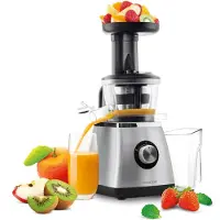 Sencor SSJ 4041BK Entsafter, 400 Watt, Edelstahlgehäuse, 2 Geschwindigkeitsstufen, Fruchtfleischbehälter