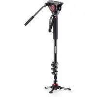 Manfrotto Video Einbeinstativ Batterie 4 Sektion mit MVH500 Kopf