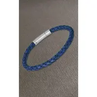 Lotus Armband "Silent Impact", blau, edelstahlfarben, Armbänder, 21,5cm, Edelstahl Leder, Edelstahl, Leder, Armband
