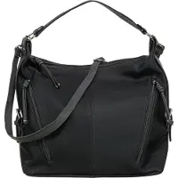 Tom Tailor Hobo "CAIA Hobo bag", Damen, Gr. B/H/T: 37cm x 30cm x 14cm, schwarz, Lederimitat, Polyurethan (PU), Taschen Hobo, in schlichter Optik
