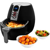 Medion E10 S Heißluftfritteuse (Leistung ca. 1500 Watt, Airfryer, Digitales Bedienfeld, Nutzinhalt gesamt 4 Liter, Ölfreies Frittieren, 30 Min Timer, Überhitzungsschutz, MD 17320) schwarz