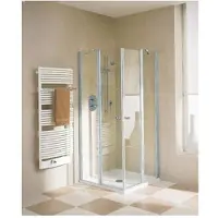 Kermi Eckeinstieg IBIZA 2000 EOR 10020 - Halbteil rechts, I2EOR100201AK, Farbe: Silber Mattglanz Echtglas klar