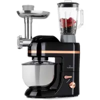 Klarstein Knetmaschine Küchenmaschine mit Fleischwolf, 1800W Teigmaschine Klein, 6 Stufen, Schneebesen Rühr- & Knethaken, Planetenrührwerk, Rührmaschine mit Mixer, Küchenmaschinen mit 5L Schüssel