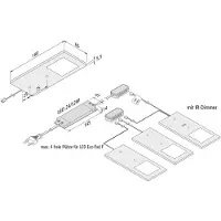 Hera LED-Unterbaulampe Eco-Pad F 3x-Set 3.000K alu