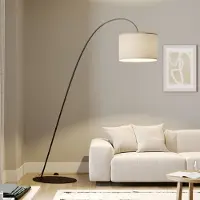Euluna Bogenlampe Alice mit Textilschirm coffee
