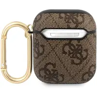GUESS GUA24GSMW AirPods 1/2 Cover braun/braun 4G Script Metal Kollektion