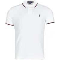Ralph Lauren für Herren. 710842621002 Polo Custom Slim Fit weiß (XS), Lässig, Baumwolle, Kurzarm