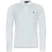Ralph Lauren für Herren. 710680790001 Custom Slim Fit Pique-Poloshirt weiß (XS), Lässig, Baumwolle, Langarm