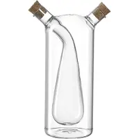 Leonardo Menage-Set "CUCINA", transparent (klar), B:10cm H:19cm Ø:8cm, Menage-Sets, Menage-Set, Essig/Öl Flasche 2in1, 18,5 cm