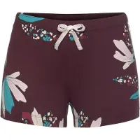s.Oliver Pyjamashorts , Damen, Gr. 40/42, N-Gr, rot (bordeaux, geblümt), Single Jersey, Obermaterial: 50% Baumwolle, 50% Viskose, geblümt, Basic kurz, Hosen Pyjamashorts, im Allover-Druck