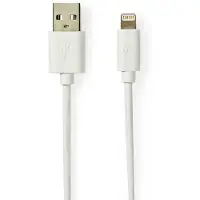 Nedis CCBW39300WT10 Lightning-Kabel Apple 8-Pin auf USB-A Stecker 1 m Grau Weiß