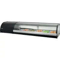Saro Sushivitrine SV 1800, Edelstahl/Stahl, Robuste Vitrine mit zwei Schiebetüren auf der Rückseite, 1 Sushivitrine