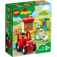 LEGO 10950 DUPLO Traktor und Tierpflege Spielzeug für Kleinkinder ab 2 Jahren, Bauernhof, Spielset mit Bauern- und Schafen-Figuren
