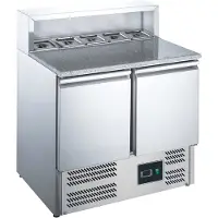 Saro Pizzatisch EPS 900, Edelstahl, Stabiler Zubereitungstisch mit hochwertiger Arbeitsplatte aus Granit, 1 Pizzatisch