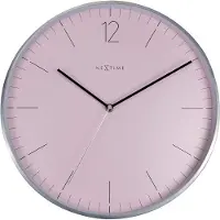 Nextime Essential Silver, Wand, Quarzuhr, Rund, Pink, Silber, Metall, Glas