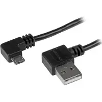 StarTech.com .com Micro USB Kabel mit rechts gewinkelten Anschlüssen - Stecker/Stecker - 2m, 2 m, USB A, Micro-USB B, USB 2.0, Stecker/Stecker, Schwarz